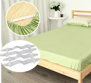4 piezas de sábana de cama, funda de colchón, mantas elásticas, sujetador, pinzas fijas