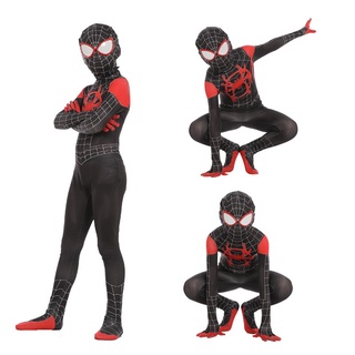 Spiderman lejos del disfraz de casa Cosplay Peter Parker Zentai traje de superhéroe mono mono de Halloween disfraz para niños (5)