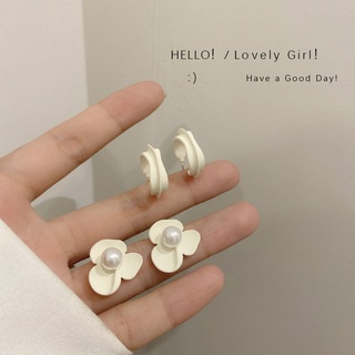 s925 plata aguja perla flor pendientes moda personalidad temperamento simple 2021 nueva moda nicho diseño pendientes