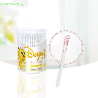 HARMONY 200 Pcs/set Disposable Cotton Swab Belly Button Cotton Buds Cotton Pads Nail Newborn Nose Cleaning Baby Care Tool Double Head Paper Sticks