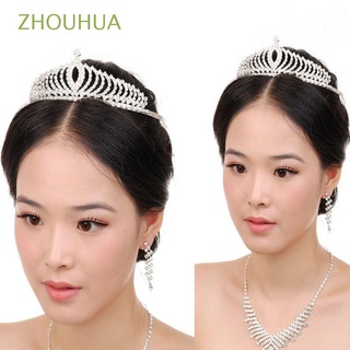 zhouhua fashion girl hair hoop buena calidad princesa diamante corona headwear clips de pelo broche accesorios para el cabello con peine acto de papel de la reina de alta calidad de cristal diadema/multicolor