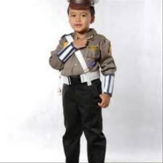 Camisa de policía infantil/polwan - camisa pocil - oke Quality