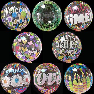 20 pulgadas impresión BOBO globos feliz cumpleaños globo transparente aniversario fiesta de cumpleaños decoraciones suministros
