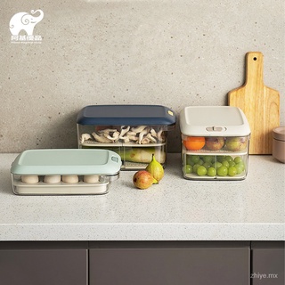 Nevera caja de almacenamiento crujiente separado gran capacidad tipo cajón doméstico albóndigas congeladas fruta con tapa caja de almacenamiento de huevos
