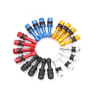 TOMOCHI accesorios de coche válvula de neumáticos tallos 4PCS válvulas tapas de polvo TR48E bicicletas rojas Tubeless rueda de coche aleación de aluminio negro perno en/Multicolor (8)