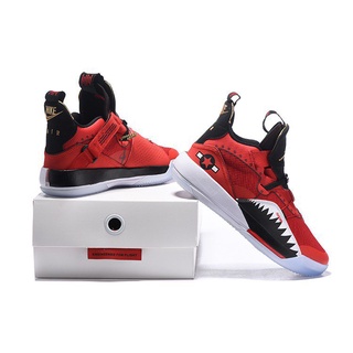 Auténtico En stock Nike air jordan tennis shoes Nike Air Jordan 33 AJ33 AirJordan33 Men's Red Actual combat sports shoes