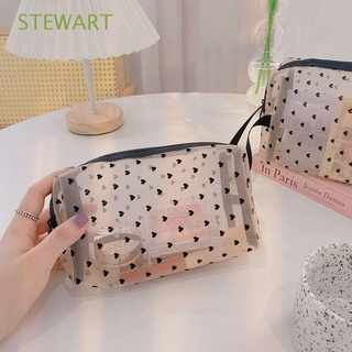 STEWART Simple Toiletry Bag PVC Beauty Case Cosmetic Bag Travel Portable Transparent Large Capacity Zipper Handbags Makeup Storage Bag