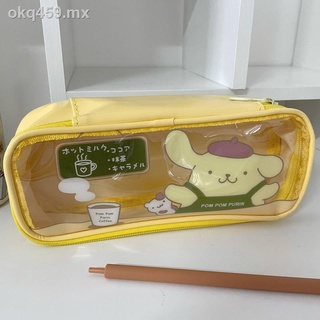 Estuche para bolígrafos ins japonés de alto valor nicho de gran capacidad Yugui dog Kulomi Sanrio estuche transparente para lápices caja de papelería (8)