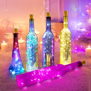Luces de botella con corcho 1M 10 LED alambre de cobre colorido luces de hadas cadena para fiesta de cumpleaños boda decoración (Sooax)