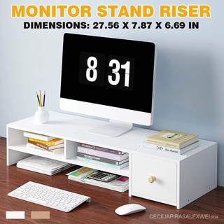 Soporte de Monitor para mesa de TV, organizador de portátil, cajón, soporte de Monitor para PC, portátil, oficina y casa CiTq