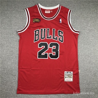 kzrO 1997-1998 season NBA Chicago Bulls #23 Michael Jordan red Finals Champions Cup retro season basketball jerseys jersey