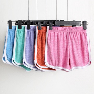 Pantalones cortos deportivos casuales para mujer/pantalones cortos de playa adorables/ropa de fondo de Color caramelo