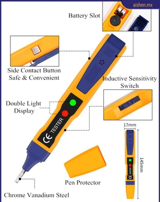 Nuevo lápiz de prueba de detección de punto de interrupción de inducción sin contacto multifunción probador eléctrico Volt corriente prueba eléctrica AISHEN (1)