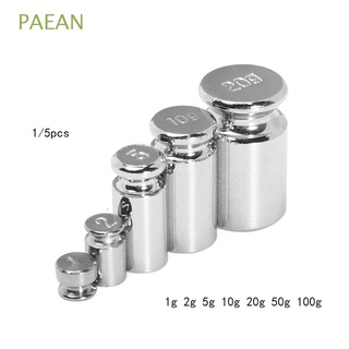 PAEAN 1/5pcs High quality Accurate Calibration Set For Home Tool Weighing Scales Scale Weights Sets Correction Tool 1g/2g/5g/10g/20g/50g/100g Grams Weight Measurement Hot Sale Chrome Plating