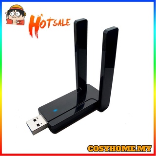 Adaptador WiFi inalámbrico USB de 1300Mbps para PC/adaptador de red USB 3.0 de doble banda