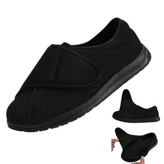 [Rishang] Talla 40-48 Mujeres Hombres Ajustable Velcro Extra Ancho Zapatos Hinchados Pies Diabéticos Edema Unisex Interior Al Aire Libre Grande