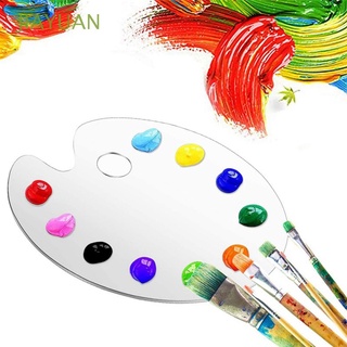JIAYUAN Oval Palettes with Thumb Hole Pigment Pallet Clear Paint Tray for Artist Student Art Oil Painting Easy Clean Hand Painted Acrylic Painting Palette