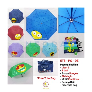 Paraguas emoji 3 pliegues paraguas automático