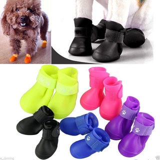Botas de lluvia para mascotas, perro, gato, botas de goma, portátil, antideslizante e impermeable, para mascotas, perro, gato, botas de lluvia