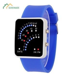 Reloj De pulsera electrónico unisex con forma De abanico Azul blanco)
