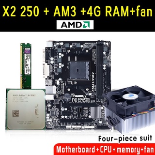 Amd Athlon|| X2 250 Socket AM3, CPU de 3.0GHz +N61/N68 AM3 placa base + 4G RAM + ventilador de radiador de cuatro piezas