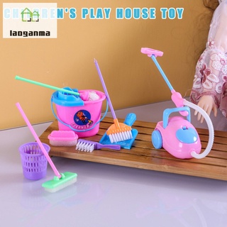 9 unids/set kid pretender juego mini herramientas de limpieza de la cocina de la limpieza del hogar escoba cepillo de juguete