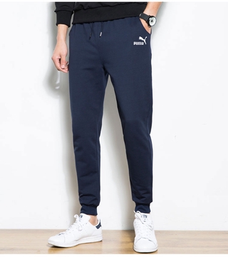 Puma Sports Pants Men's Sweatpants Spring and Autumn Korean Version Loose Pure Color All-match Casual Pants Harajuku Style ins Youth Trend Nine Pants Pure Cotton Simple and Handsome Jogging Pants