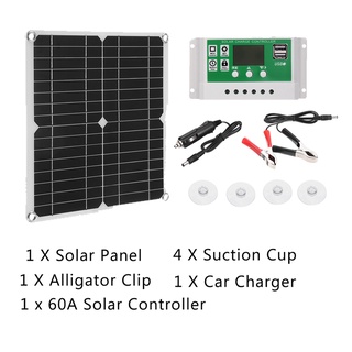 200W Panel Solar Kit 60A 12V Cargador De Batería Con Controlador De Caravana Barco (9)