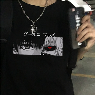 Japón Anime Tokyo Ghoul Funimation Kaneki Ken dibujos animados Drucken Lose camiseta Harajuku Punk Khlen Streetwear Frauen camiseta (1)