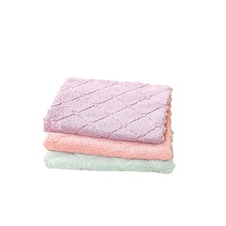 Paño absorbente de doble cara para lavar platos antiadherente/toallitas absorbentes de aceite/almohadilla de lana de coral para cocina (2)