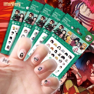 【ERY】5Pcs/Set Demon Slayer Kimetsu no Yaiba Nail Sticker Anime stickers Manicure