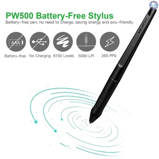 Huion PW500 Stylus 8192 niveles de presión sin batería con 4 puntas de bolígrafo Clip de pluma para tableta gráfica Huion GT-221 (5)