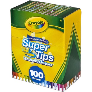 Plumones Crayola Súper Tips Marcadores Lavables 100 Colores (1)