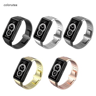col Metal Wristbands For HUAWEl Band 6 Watch Adjustable TPU Metal Replacement Watch Strap Bracelet Accessories
