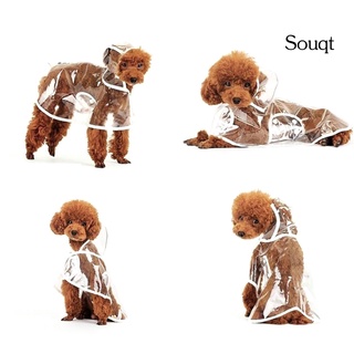 Sqyg - impermeable para mascotas, perro, cachorro, impermeable, botones transparentes (4)