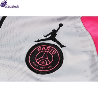 Fashion Top Quality 21 / 22 Sock Zip Jordan Paris Light Gray (Pink Sleeves) Training Jersey In Stock (4)