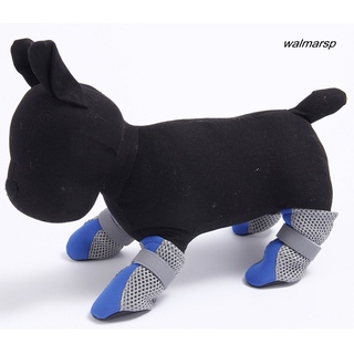 [Wmp] 4 pzs zapatos antideslizantes para perros/mascotas/suela suave transpirable/correas ajustables/botas (8)