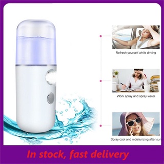 [ready Stack] 30 ml Mini pulverizador de agua de mano Nano de verano Usb enfriamiento Facial niebla belleza spray menta digital Aijiaerbabe