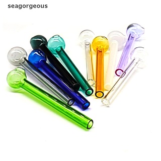 Sgmy 2 pzs tubo de vidrio de borosilicato de cabeza redonda colorido portátil tubos de paja