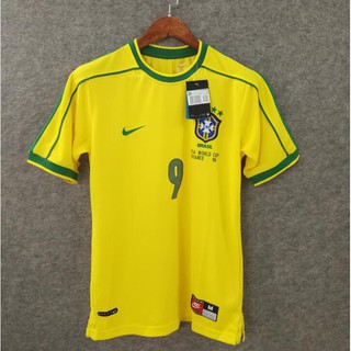 1998 Retro Jersey Brasil Local Camiseta de Fútbol Personalización Nombre Número Vintage Jersey