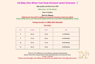 Jx-chaqueta/chaqueta/abrigo De invierno De lana cálida Para niñas bebés/niños/niñas (2)