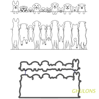 ghulons - troqueles de metal para perros y sellos transparentes para álbum de recortes de recortes