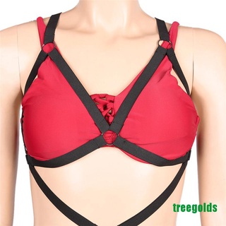 Treegolds negro todo el cuerpo nuevas mujeres arnés cuerpo sujetador jaula Top lencería tamaño ajustable (6)