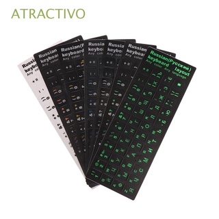 atractivo diseño cuaderno teclado portátil letras rusas pegatinas de teclado impermeable estándar pvc de alta calidad esmerilado cubierta pegatina