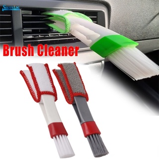 Cepillo suave multifuncional de doble cabeza para coche, aire acondicionado, salida, herramienta de limpieza, cepillo de polvo, 2 colores