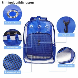 timingbuildinggen mochila transparente para mascotas al aire libre, ajustable, transparente, para mascotas, gato, perro, tbg