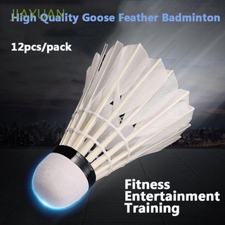 JIAYUAN For Sports Badminton Balls Elastic 12 Pcs Goose Feather Training Game Super Durable White Outdoor Fitness Shuttlecock/Multicolor