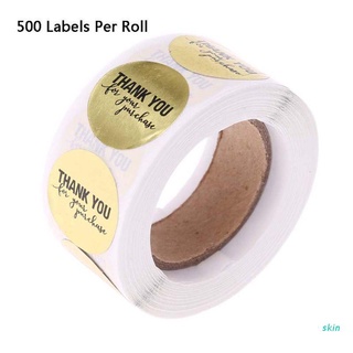 skin 500pcs Round Gold Thank You for Your Purchase Stickers Seal Labels Scrapbooking