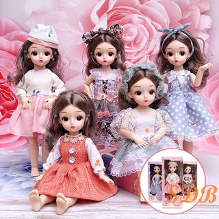 12.5 inch Barbies Princess Dolls Set Pretty Dresses Hair Accessories Birthday Party Favors for Girls