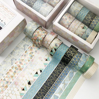 10 Pcs Washi Tape Foil Masking Tape Decorative for Art DIY Craft Supplies Planners Scrapbook Gift Wrapping (4)